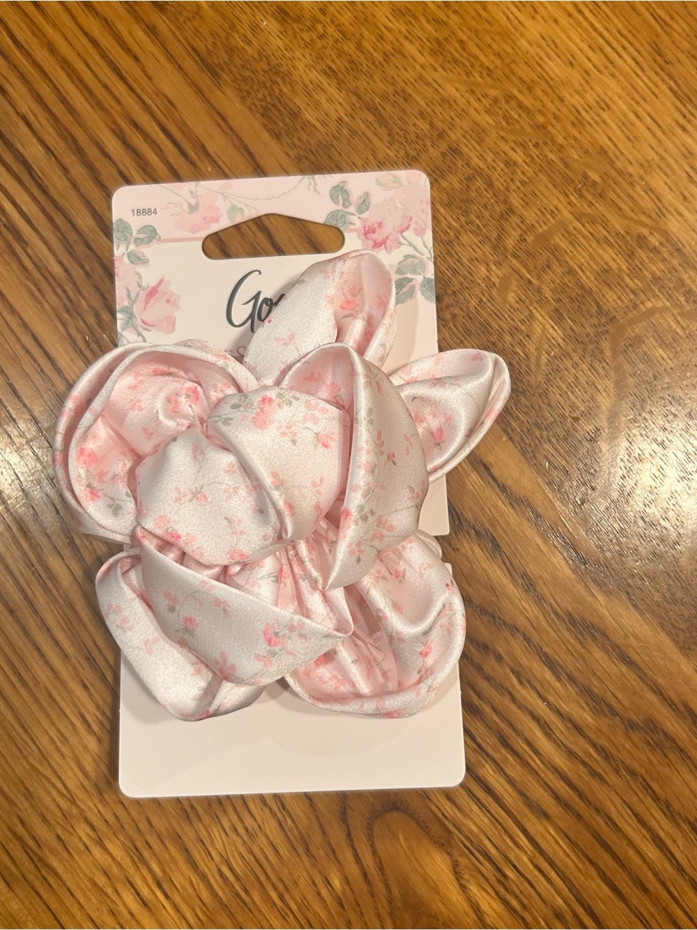 LOVESHACKFANCY c Goody Pink Floral Satin Hair flower elastic